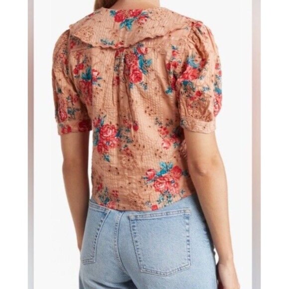 Walter Baker Women’s Irma Top In Bontanic Eyelet Blouse Boho Size XL - Picture 2 of 13